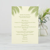 Palm Beach Wedding Menu Card - Green (Staand voorkant)