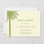 Palm Beach Wedding Save the Date Cards - Green (Voorkant)