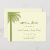 Palm Beach Wedding Save the Date Cards - Green (Voorkant / Achterkant)