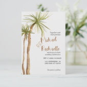 Palm Bestemming Bruiloft Uitnodigingen (Staand voorkant)