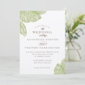 Palm Bestemming Strand Huwelijksuitnodiging Kaart (Staand voorkant)