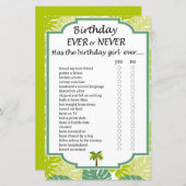 Palm Birthday altijd of nooit game (Voorkant / Achterkant)