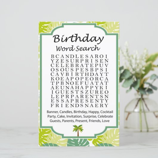 Palm Birthday word search game (Staand voorkant)