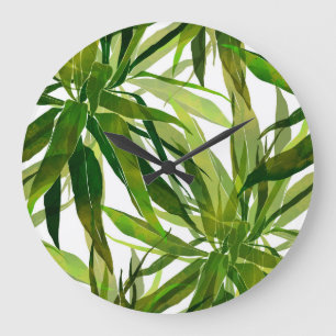 Palm bladeren hand geschilderd patroon grote klok