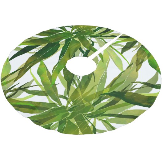 Palm bladeren hand geschilderd patroon kerstboom rok (Gekanteld)