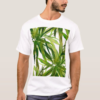 Palm bladeren hand geschilderd patroon t-shirt