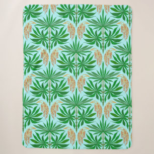 Palm Bloemen Tropisch Patroon Sherpa Deken