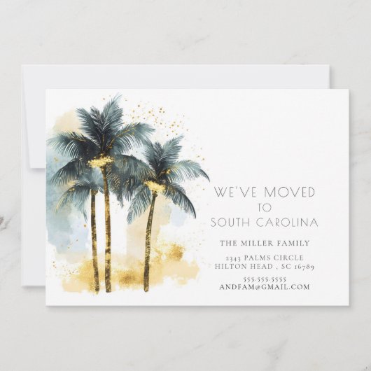 Palm Breeze Moving Faire-part (Devant)