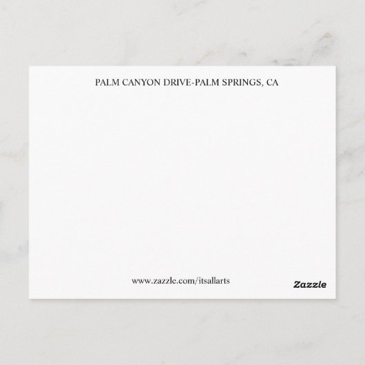 PALM CANYON DRIVE PALM SPRINGS CA Carte postale (Dos)