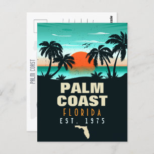Palm Coast Florida Flagler Retro Sunset 80 Briefkaart