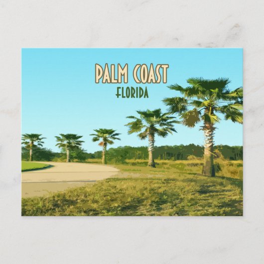 Palm Coast Florida Palm Trees Briefkaart (Voorkant)