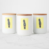 Palm cockatoo bird cartoon illustration voedselcontainer etiket (Flessen)
