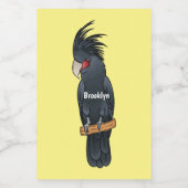 Palm cockatoo bird cartoon illustration voedselcontainer etiket (Enkel label)