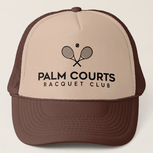 Palm Courts Racquet Club Trucker Hoed Trucker Pet (Voorkant)