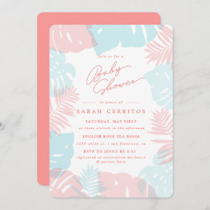 Palm de Monstera  Invitation Baby shower