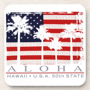 Palm Drapeau Hawaii Aloha Dessous de verre patriot