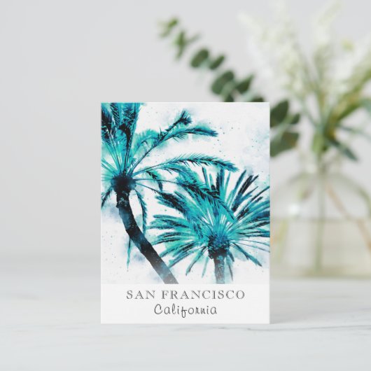 *~* Palm- Exotic AP25 Personaliseer reizen Abstrac Briefkaart (Staand voorkant)