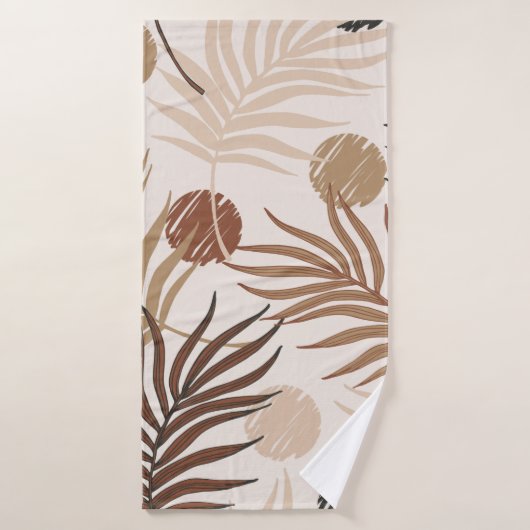 palm feuille art sans couture motif sur terre ton (Serviette de bain)