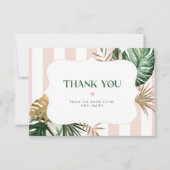 Palm feuille douche tropicale carte de remerciemen (Devant)