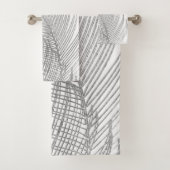 Palm Feuille Finesse Line Art avec huile d'argent (En situation)