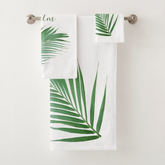 Palm Feuille Fronds Design Ensemble de serviettes (En situation)