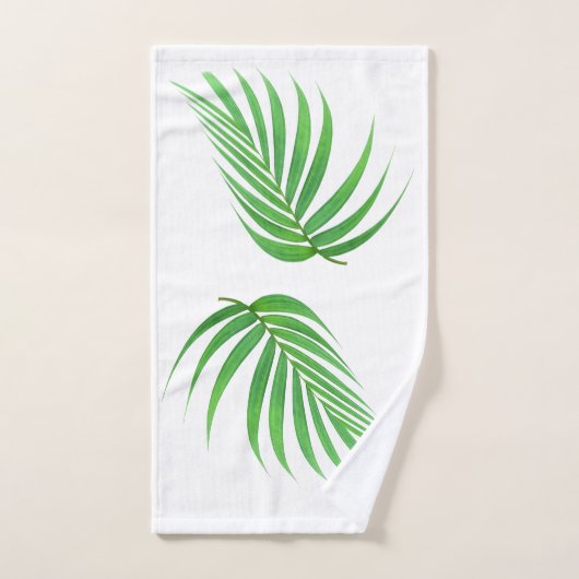 Palm Feuille Fronds Design Ensemble de serviettes  (Serviette à main)