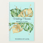 Palm Feuille Gold Turquoise Tropical Mariage (Devant)