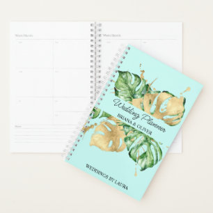 Palm Feuille Gold Turquoise Tropical Mariage