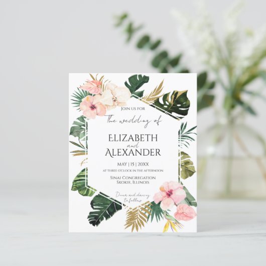 Palm Feuille Hibiscus Mariage de verdure tropicale (Debout devant)