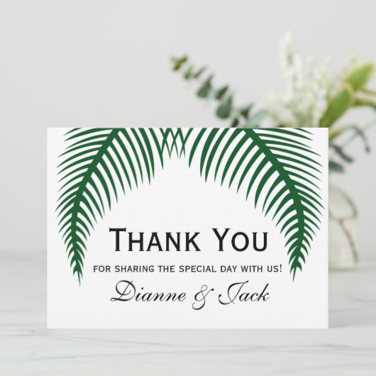 Palm Feuille Mariage Merci (Debout devant)