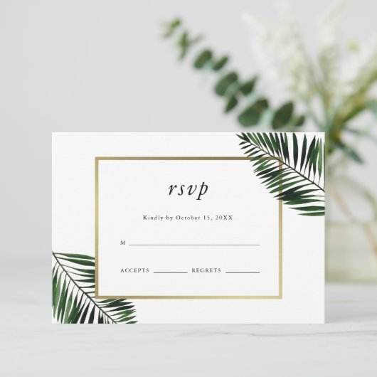 Palm Feuille Mariage Rsvp (Debout devant)