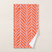 Palm Feuille Motif orange et rose (Serviette à main)