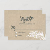 Palm Feuille RSVP /Cartes de réponse Mariage (Devant / Derrière)