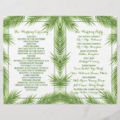 Palm Feuille Tropical Beach Wedding Programme (Dos)