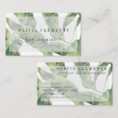 Palm Feuille verdure Carte de visite moderne (Devant / Derrière)