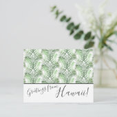 Palm Feuilles Nous Avons Déplacé Hawaii Post Carte (Debout devant)