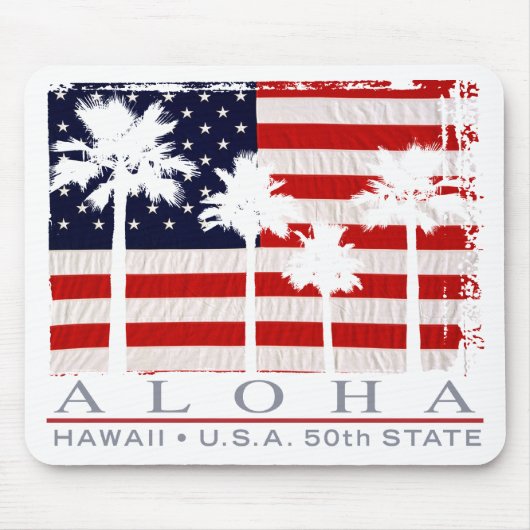 Palm Flag Hawaii Mousepad Muismat (Voorkant)