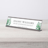 Palm Fonds Professional Personalized White Bureau Naambordje (Voorkant)