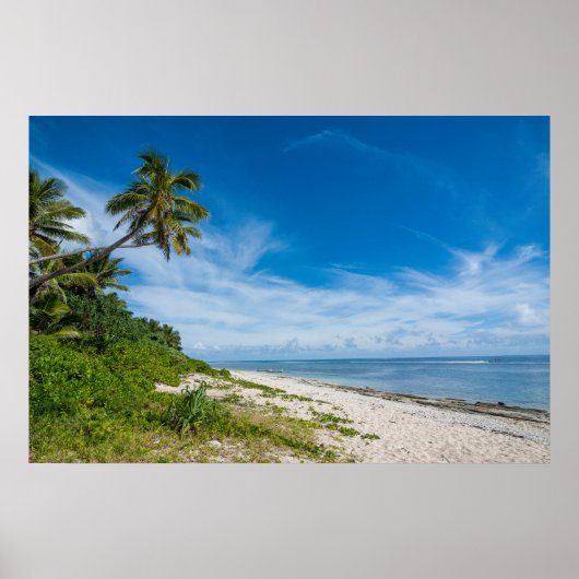 Palm Fringed Kolovai Beach Poster (Voorkant)