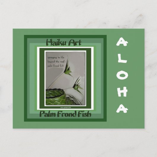 Palm Frond Fish Collectif Haiku Art Carte postale (Devant)
