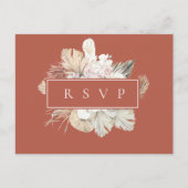 Palm Fronds Rust Lijst Wedding RSVP Song Request Uitnodiging Briefkaart (Voorkant)