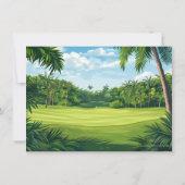 Palm Golf pittoresque Anniversaire Fête Invitation (Dos)