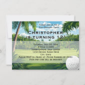 Palm Golf pittoresque Anniversaire Fête Invitation (Devant)