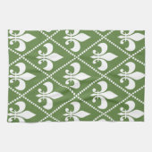 Palm Green Fleur de Lis Theedoek (Horizontaal)