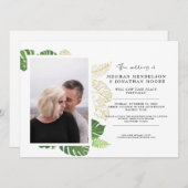 Palm Greenery Virtual Photo Wedding Invitation (Voorkant / Achterkant)