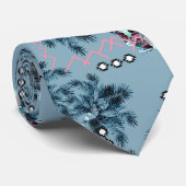 Palm Hawaiian blue sunset zee sky tropical Stropdas (Opgerold)