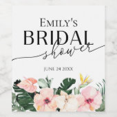 Palm Hibiscus Fête des mariées tropicale Étiquette (Étiquettes simples)