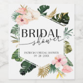 Palm Hibiscus Fête des mariées tropicale Étiquette (Étiquettes simples)