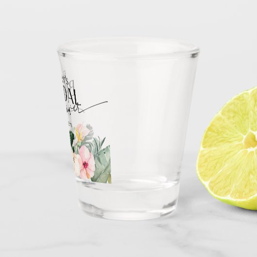 Palm Hibiscus Tropisch Bloem Bruidsdouche Shot Glas (Rechts)