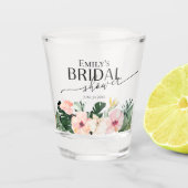 Palm Hibiscus Tropisch Bloem Bruidsdouche Shot Glas (Voorkant)